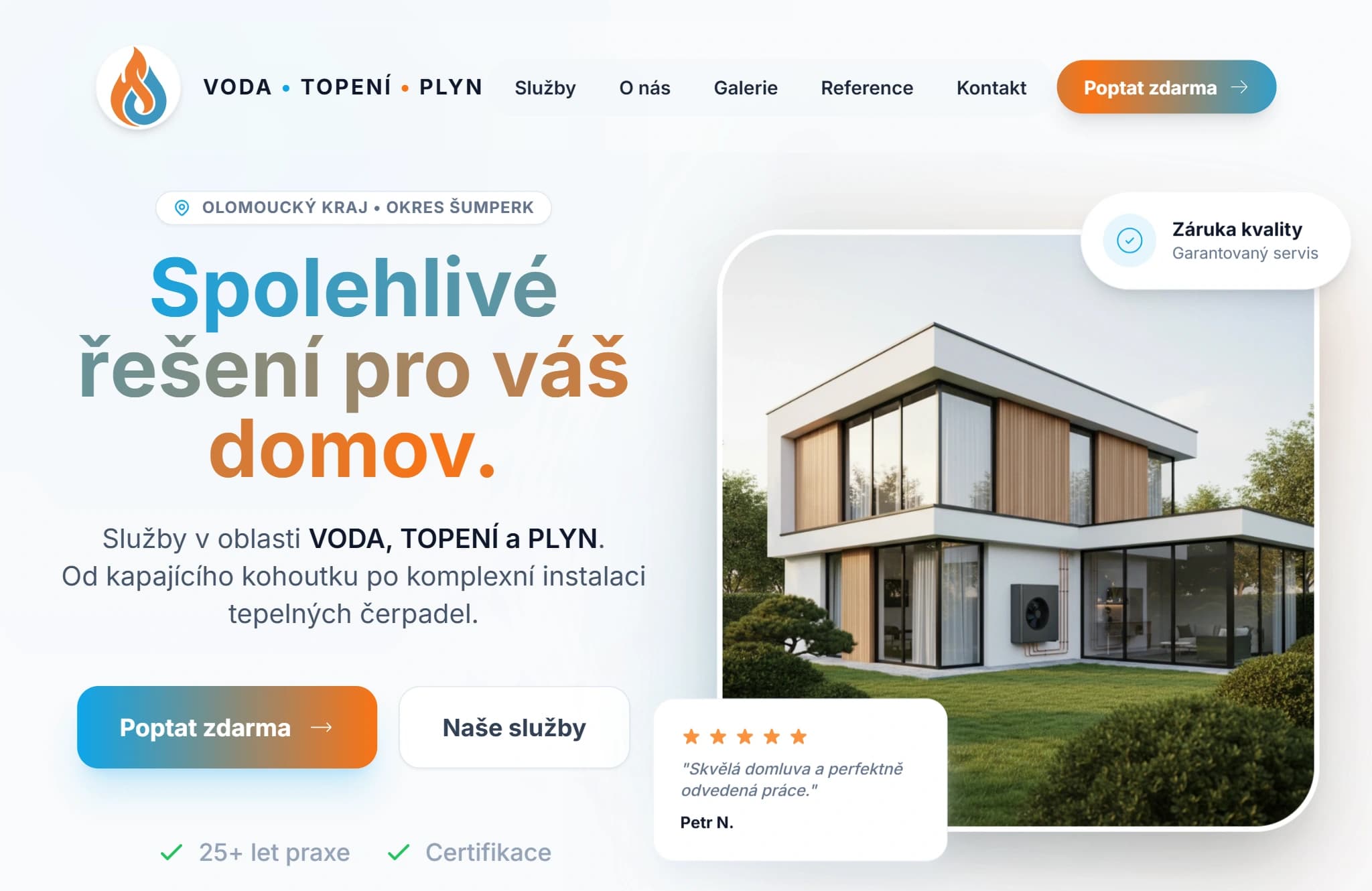 Náhled webu projektu Moderní web pro instalatérské služby